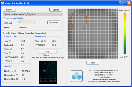Fig. 2: Kilo DM Mirror controller software interface
